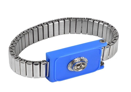 สายรัดข้อมือกันไฟฟ้าสถิตแบบไร้สาย สายกราวด์ข้อมือกันไฟฟ้าสถิต Silver metal wrist straps bsc